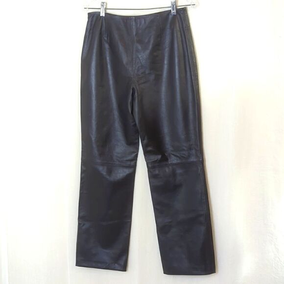 Genuine Black Lambs Leather Pants Size 4 - Picture 6 of 9